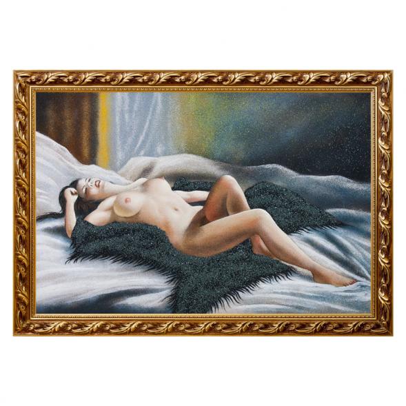 Картина &amp;quot;Спящая обнаженная&amp;quot; багет 46х66 см, каменная крошка 111637
