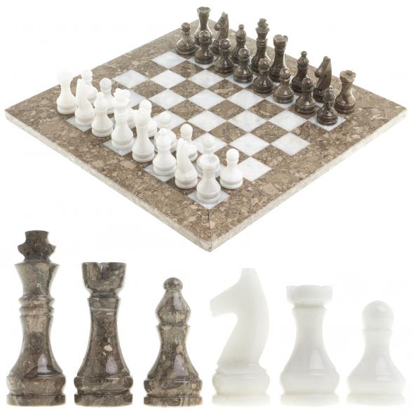 Шахматы &amp;quot;Битва&amp;quot; ракушечник, мрамор доска 38х38 см 123977