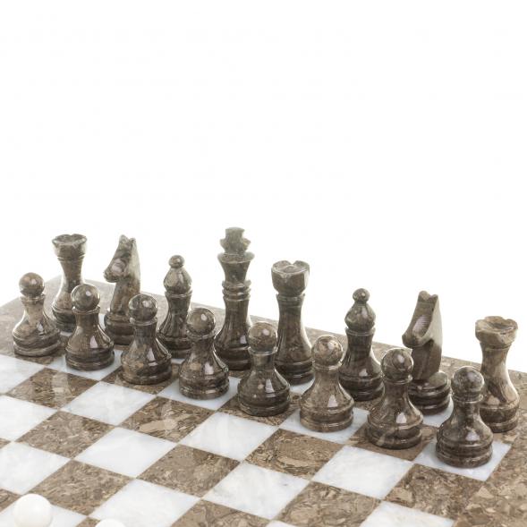 Шахматы &amp;quot;Битва&amp;quot; ракушечник, мрамор доска 38х38 см 123977