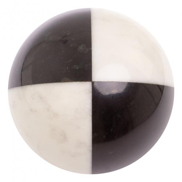 Шар из черного змеевика и мрамора 12,5 см 126338