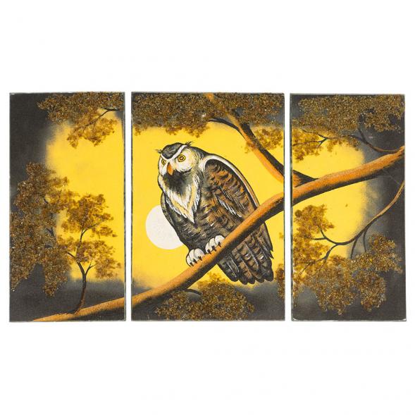 Картина модульная из камня &amp;quot;Сова&amp;quot; 30х50 см 117349