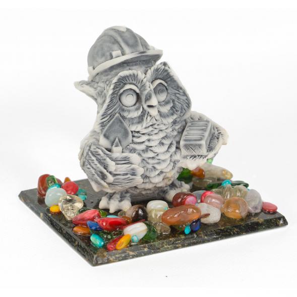 Сувенир из мрамолита &amp;quot;Филин строитель&amp;quot; 117024