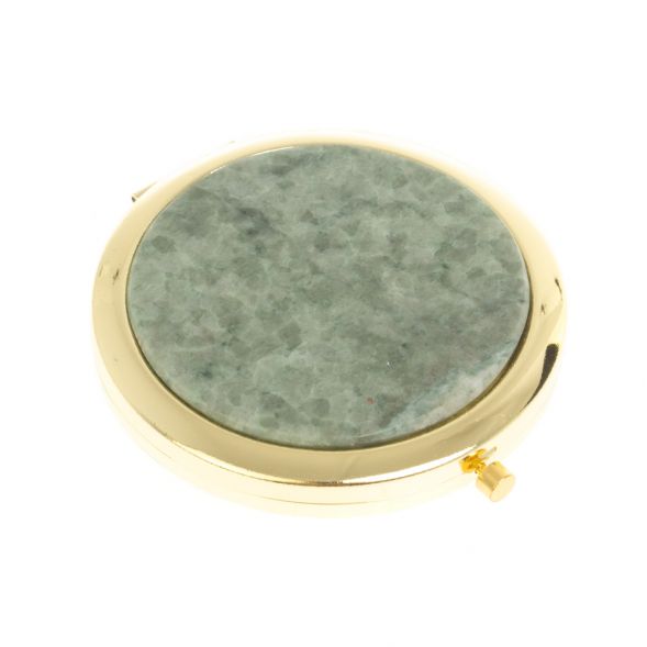 Зеркало круглое из камня жадеит цвет золото 127181
