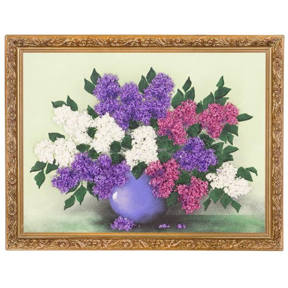 Картина из каменной крошки &amp;quot;Букет сирени&amp;quot; багет 36х46 см 112662