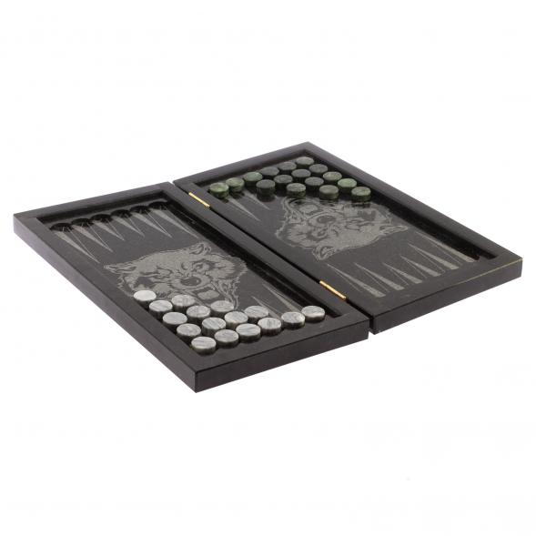 Нарды из камня с гравировкой &amp;quot;Волк&amp;quot; 124923