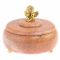 Шкатулка с декором из бронзы "Ангел" камень розовый мрамор