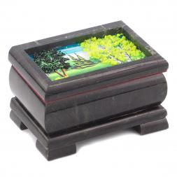 Шкатулка с расписной крышкой Лето 11х7,5х7 см