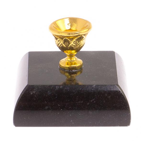 Подсвечник церковный из черного змеевика 4,5х4,5х3,5 см 126108