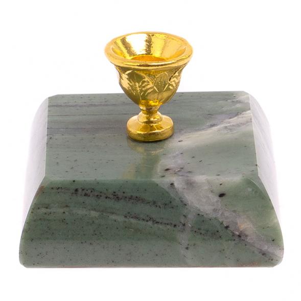 Подсвечник церковный из офиокальцита 5х5х3,5 см 126339