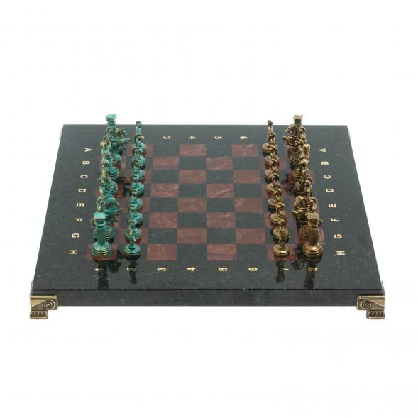 Шахматы &amp;quot;Римские воины&amp;quot; фигуры бронза / патина 28х28 см из лемезита 128206