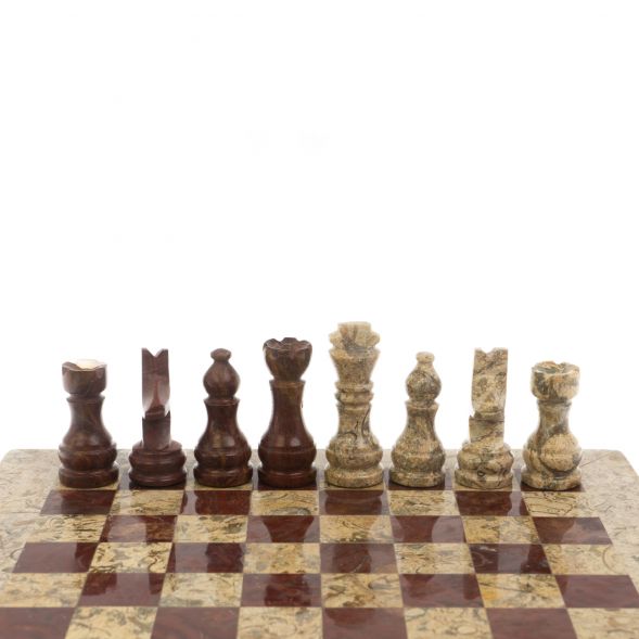 Шахматы &amp;quot;Сувенирные&amp;quot; из камня оникс, ракушечник 20х20 см 128890