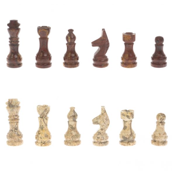 Шахматы &amp;quot;Сувенирные&amp;quot; из камня оникс, ракушечник 20х20 см 128890