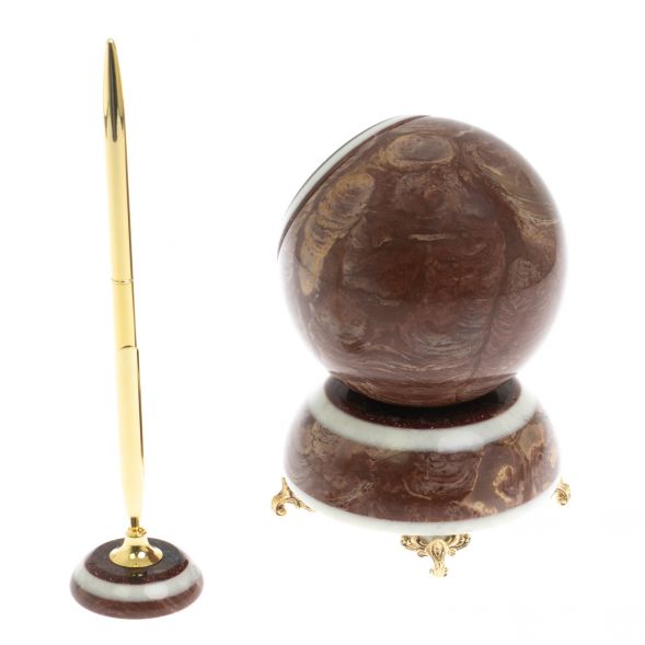 Часы шар &amp;quot;Антистресс&amp;quot; из лемезита с ручкой 129346