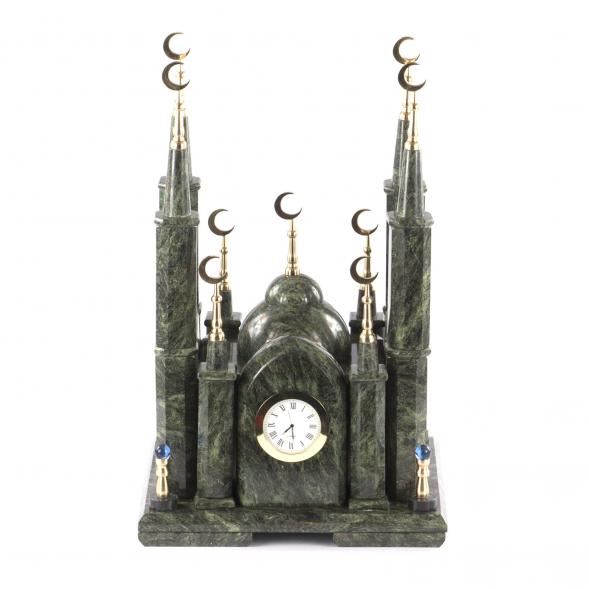 Декоративные часы из камня &amp;quot;Мечеть&amp;quot; змеевик 121386