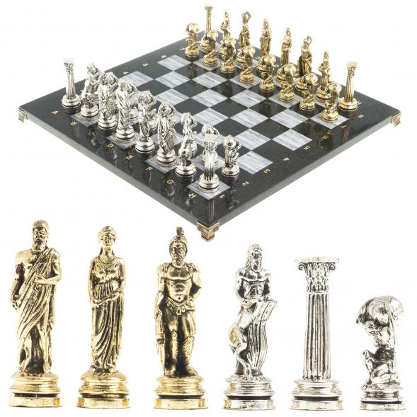 Шахматы &amp;quot;Атлас&amp;quot; доска 44х44 см из мрамора фигуры металлические 122594