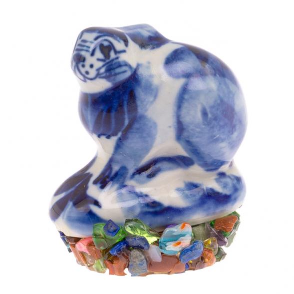 Сувенир фигурка &amp;quot;Заяц&amp;quot; на подставке из самоцветов 125201