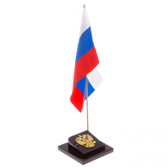 Флагшток &amp;quot;Герб РФ&amp;quot; из черного обсидиана 9х9х32 см 125818