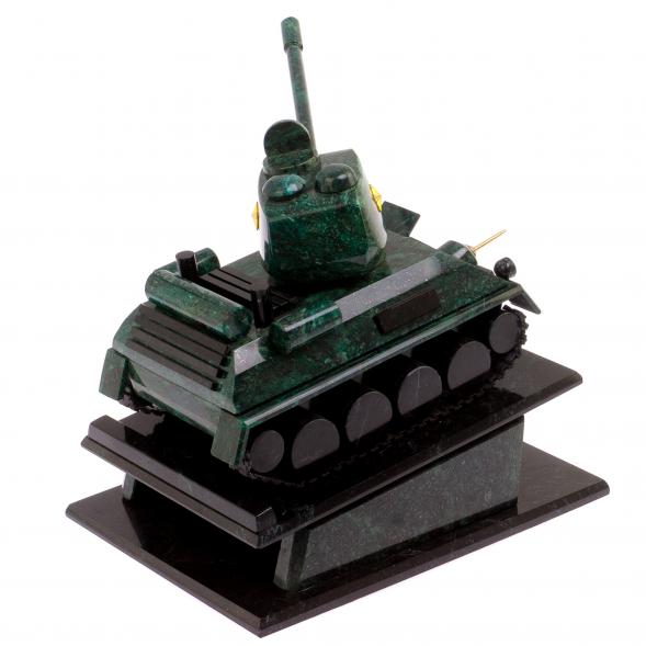 Сувенир из камня змеевик &amp;quot;Танк Т-34&amp;quot; на постаменте 126109