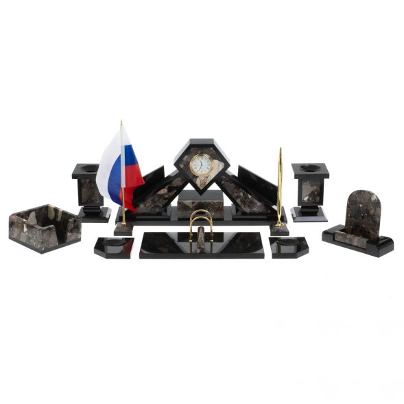 Письменный набор &amp;quot;Алмаз&amp;quot; из камня конгломерат 127901