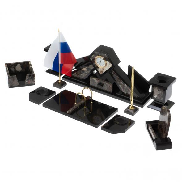 Письменный набор &amp;quot;Алмаз&amp;quot; из камня конгломерат 127901