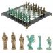 Шахматы &amp;quot;Александр Макендонский&amp;quot; фигуры бронза / патина мрамор змеевик 36х36 см 128370