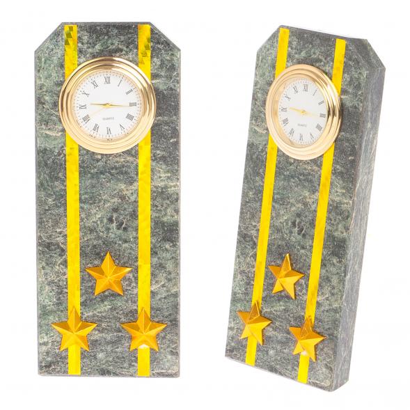 Часы &amp;quot;Погон полковник таможни&amp;quot; камень змеевик 122517