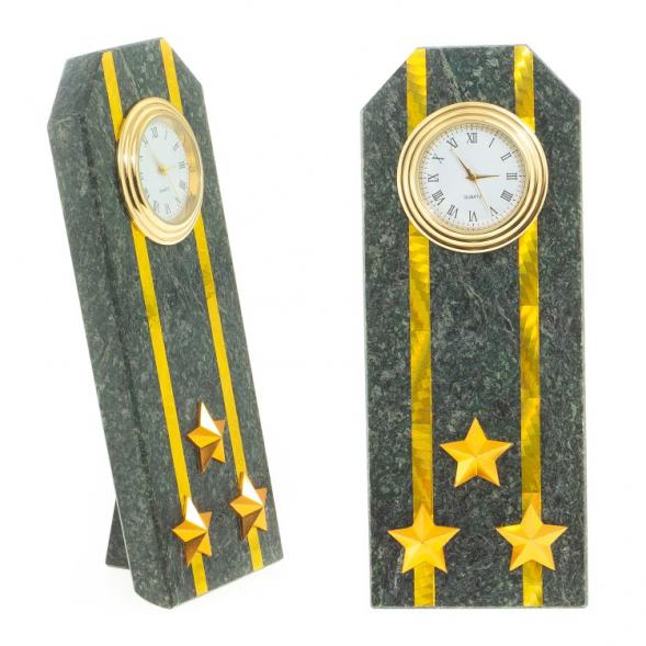 Часы &amp;quot;Погон полковник таможни&amp;quot; камень змеевик 122517