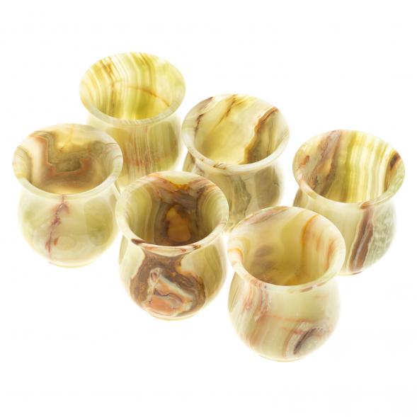 Набор стаканов из оникса в футляре 6,1х7 см (2,5х3) 110 мл 6 шт 121932