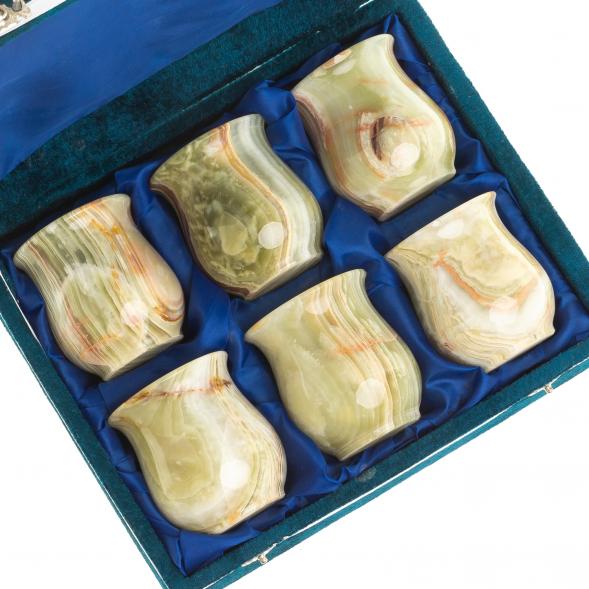 Набор стаканов из оникса в футляре 6,1х7 см (2,5х3) 110 мл 6 шт 121932