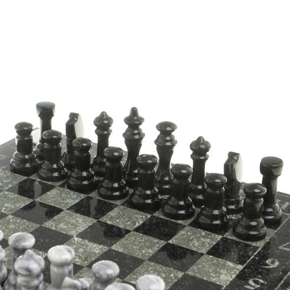 Шахматы с гравировкой &amp;quot;Турнирные&amp;quot; доска 36х36 см змеевик мрамор 124055