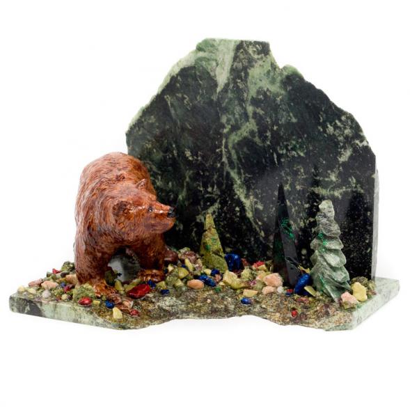 Сувенир &amp;quot;Медведь&amp;quot; змеевик 116449