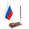 Флаг России с гербом РФ ручкой из коричневого обсидиана