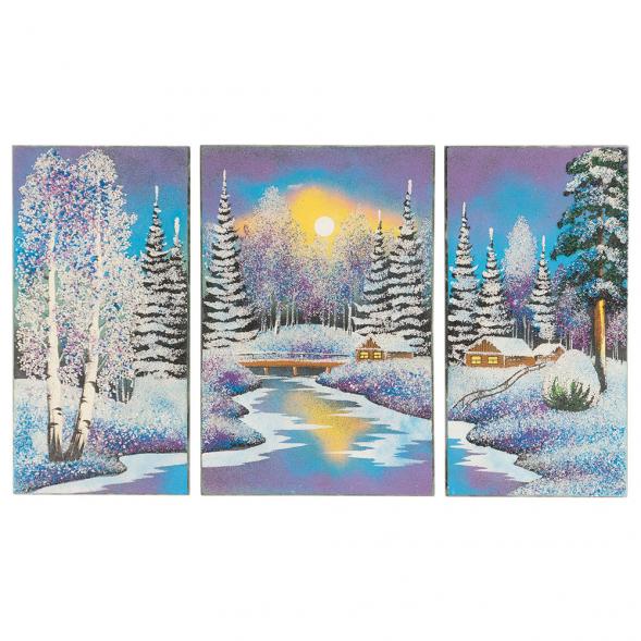 Картина модульная из камня &amp;quot;Зимний пейзаж&amp;quot; 30х50 см 117352