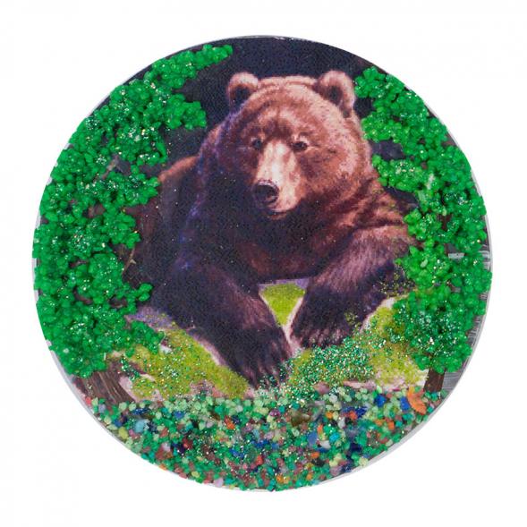 Магнит с рисунком &amp;quot;Медведь&amp;quot; змеевик 117757