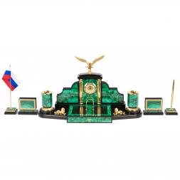 Настольный набор "Президент" камень малахит