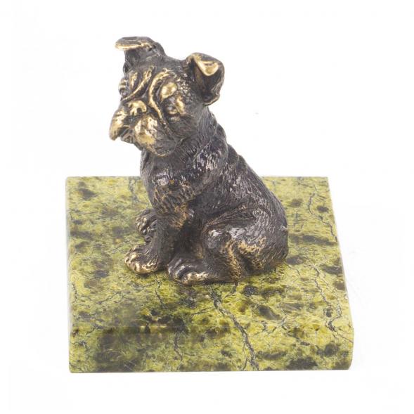 Статуэтка из бронзы и змеевика &amp;quot;Собачка средняя №2&amp;quot; 118751