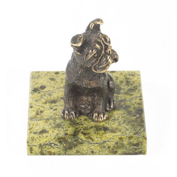 Статуэтка из бронзы и змеевика &amp;quot;Собачка средняя №2&amp;quot; 118751