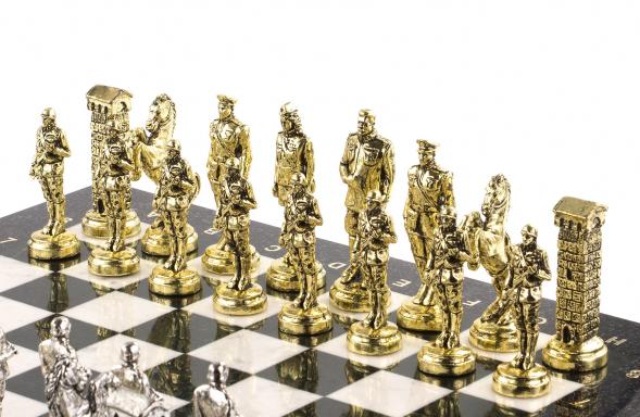 Подарочные шахматы &amp;quot;Великая Отечественная война&amp;quot; доска 44х44 см камень мрамор 120691