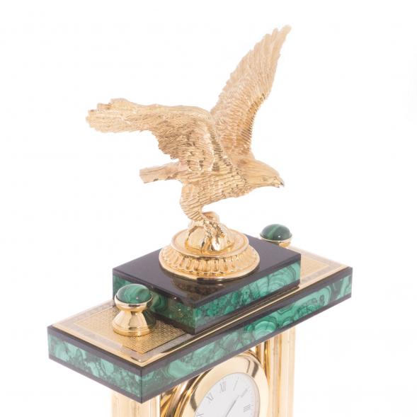 Часы из малахита &amp;quot;Горный орел&amp;quot; Златоуст 113590