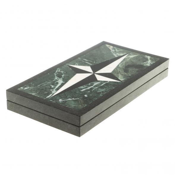 Каменные нарды &amp;quot;Звезда&amp;quot; камень змеевик мрамор 124056