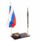 Флаг России с гербом РФ ручкой из черного обсидиана