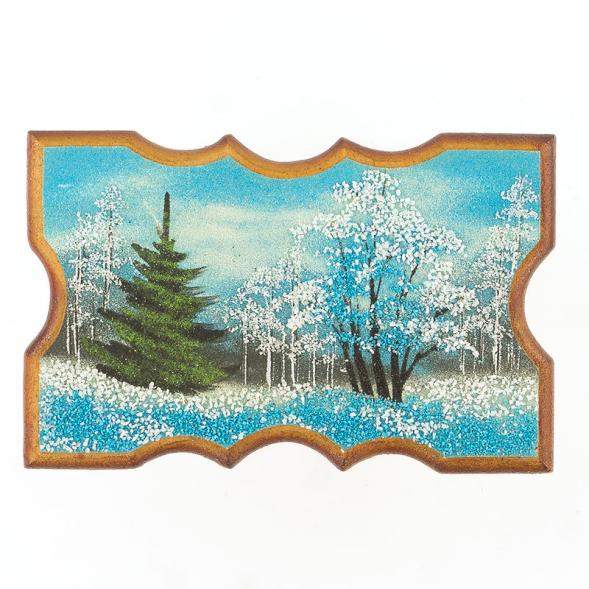 Панно прямоугольное &amp;quot;Зима&amp;quot; 18х11 см каменная крошка 119515