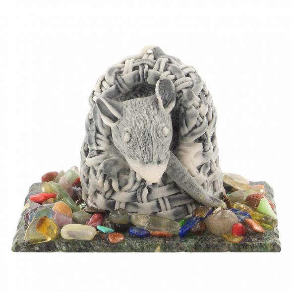 Сувенир из мрамолита &amp;quot;Крыса в корзине&amp;quot; 120256