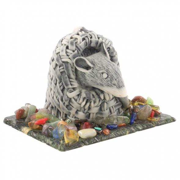 Сувенир из мрамолита &amp;quot;Крыса в корзине&amp;quot; 120256