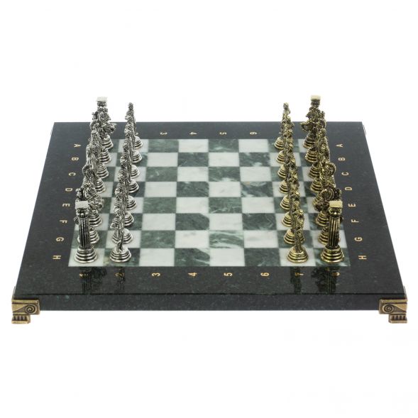 Шахматы &amp;quot;Римские легионеры&amp;quot; доска 32х32 мрамор шабровский змеевик 128970