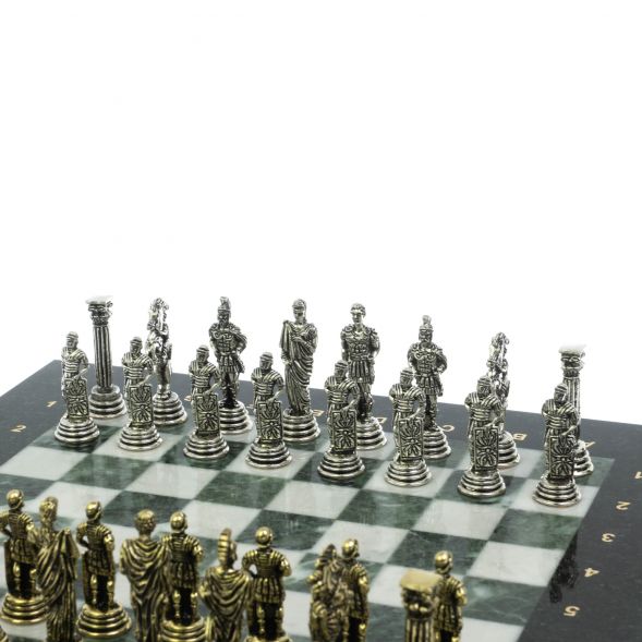 Шахматы &amp;quot;Римские легионеры&amp;quot; доска 32х32 мрамор шабровский змеевик 128970