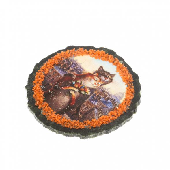 Магнит &amp;quot;Парочка котиков&amp;quot; на змеевике 129811