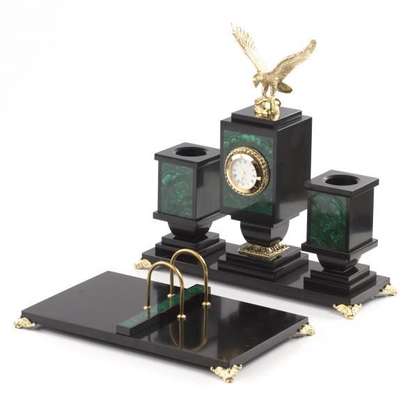 Настольный прибор из малахита &amp;quot;Горный орел&amp;quot; 121820