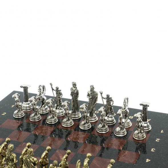 Шахматы &amp;quot;Олимпийские игры&amp;quot; доска 28х28 см лемезит змеевик 122692