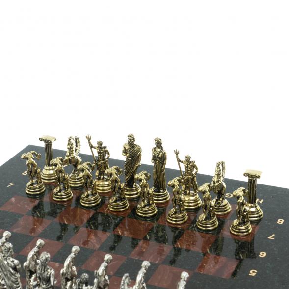 Шахматы &amp;quot;Олимпийские игры&amp;quot; доска 28х28 см лемезит змеевик 122692